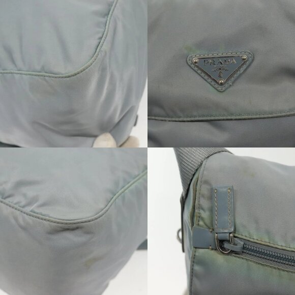 PRADA Shoulder Bag Nylon Light Blue Silver Auth ki5926 - Picture 15 of 15